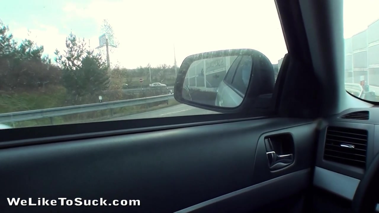 Sexy Denisa does blowjob in her naughty lover's car