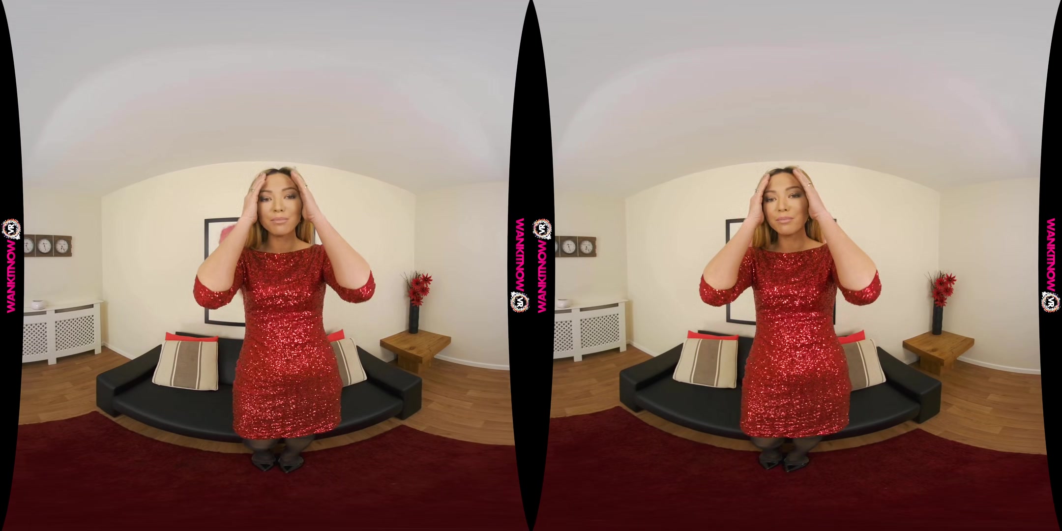 Red Alert - Asian British Babe Striptease Joi Stockings