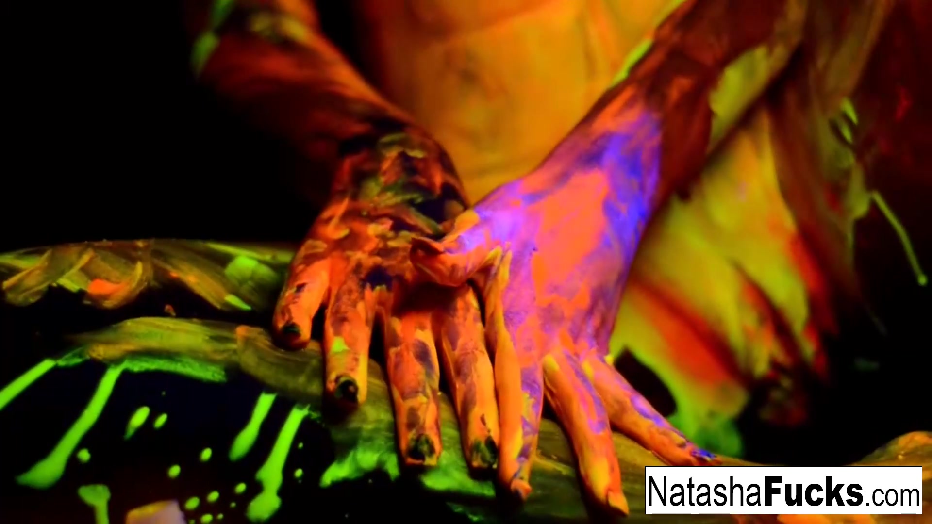 Natasha Nice in Busty Natasha Shoots A Fun And Sexy Black Light Video - NatashaNice