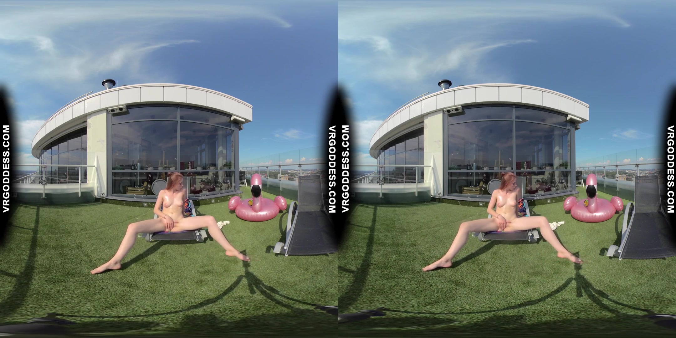 Summertime Naked Teen Sunbathing Babe Margarita Enjoying Herself In Bubbles In Sun
