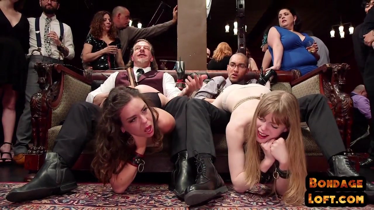 BDSM IR teens 18+ throat fucked and pussytoyed in public
