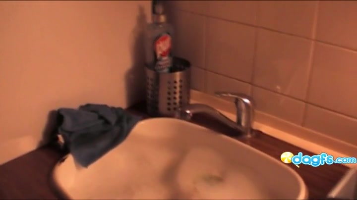 Busty Blonde Doing The Dishes - BustyGFsExposed