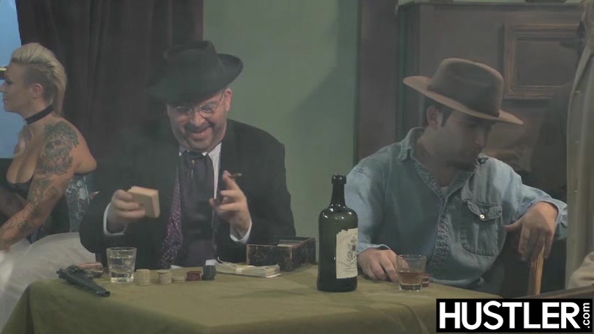 Wild West lesbian Ryan Ryans forms 69 on bar counter