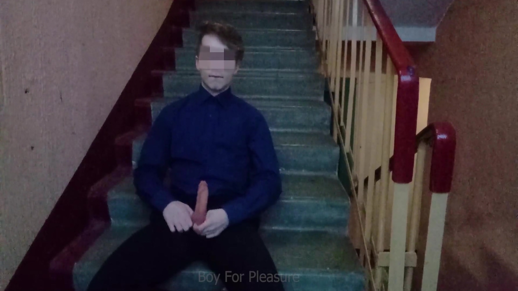 Public Jerking Off On The Stairs