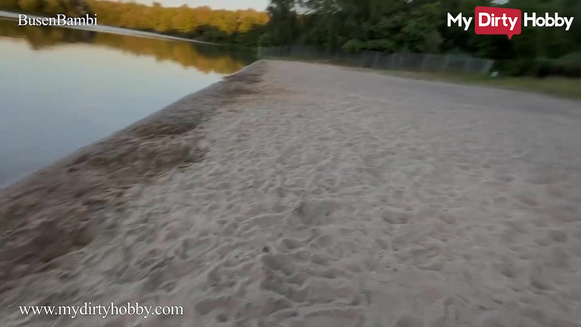 MyDirtyHobby - Naughty BusenBambi Gets On Her Knees & Swallows Her Bf's Big Hard Dick Outdoors