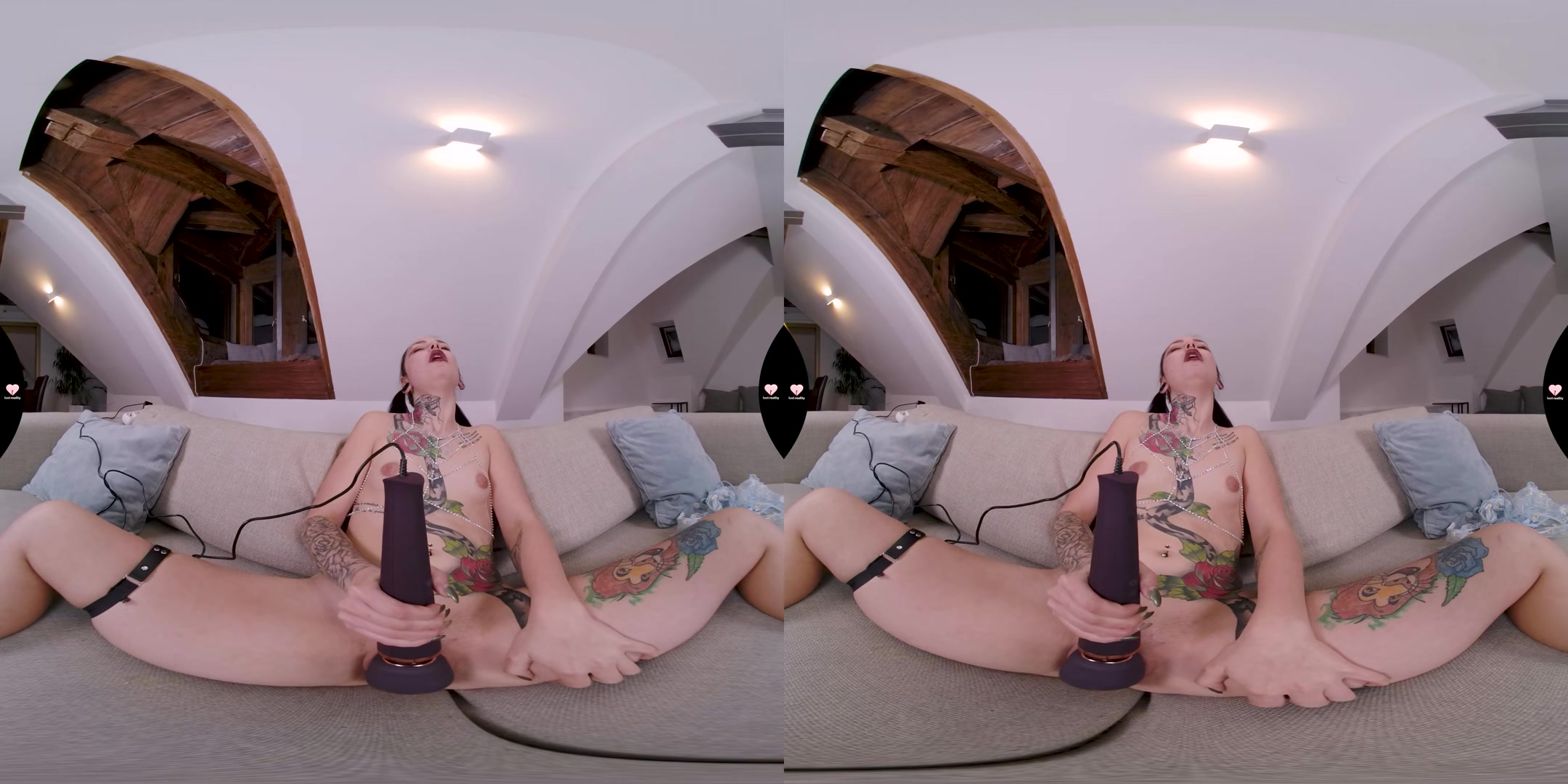 Tattoed Sexy Punk Girl Gets Off With Magic Wand - LustReality