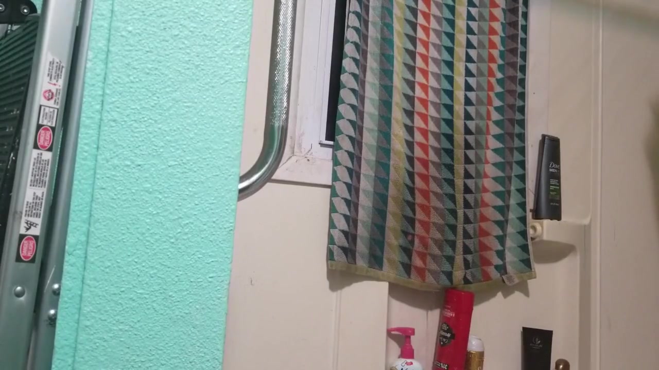 taking a shower.