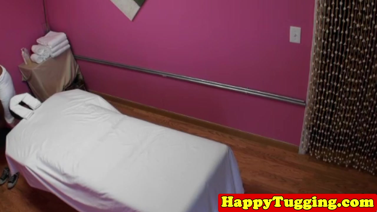 Asian masseuse jerking and sucking