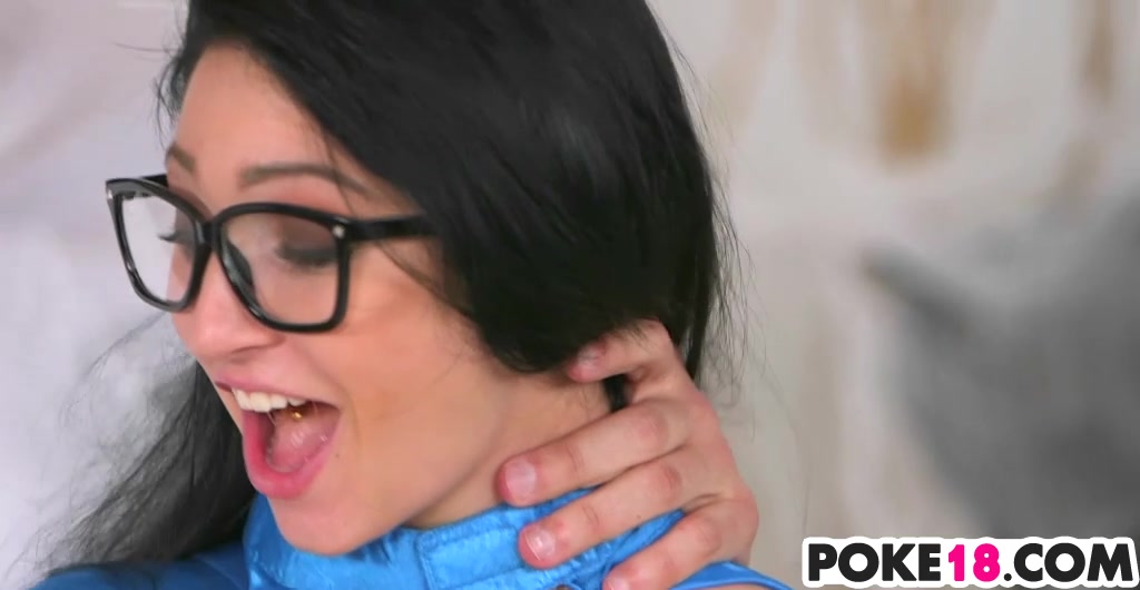 Nerdy teen 18+ gets hard big dick
