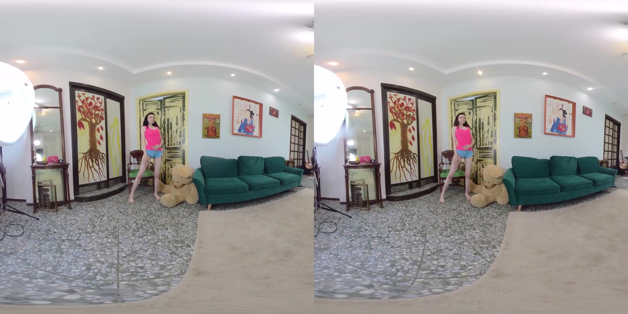 Karolina Home Alone - Petite Shaved Teen Solo Model Fingering