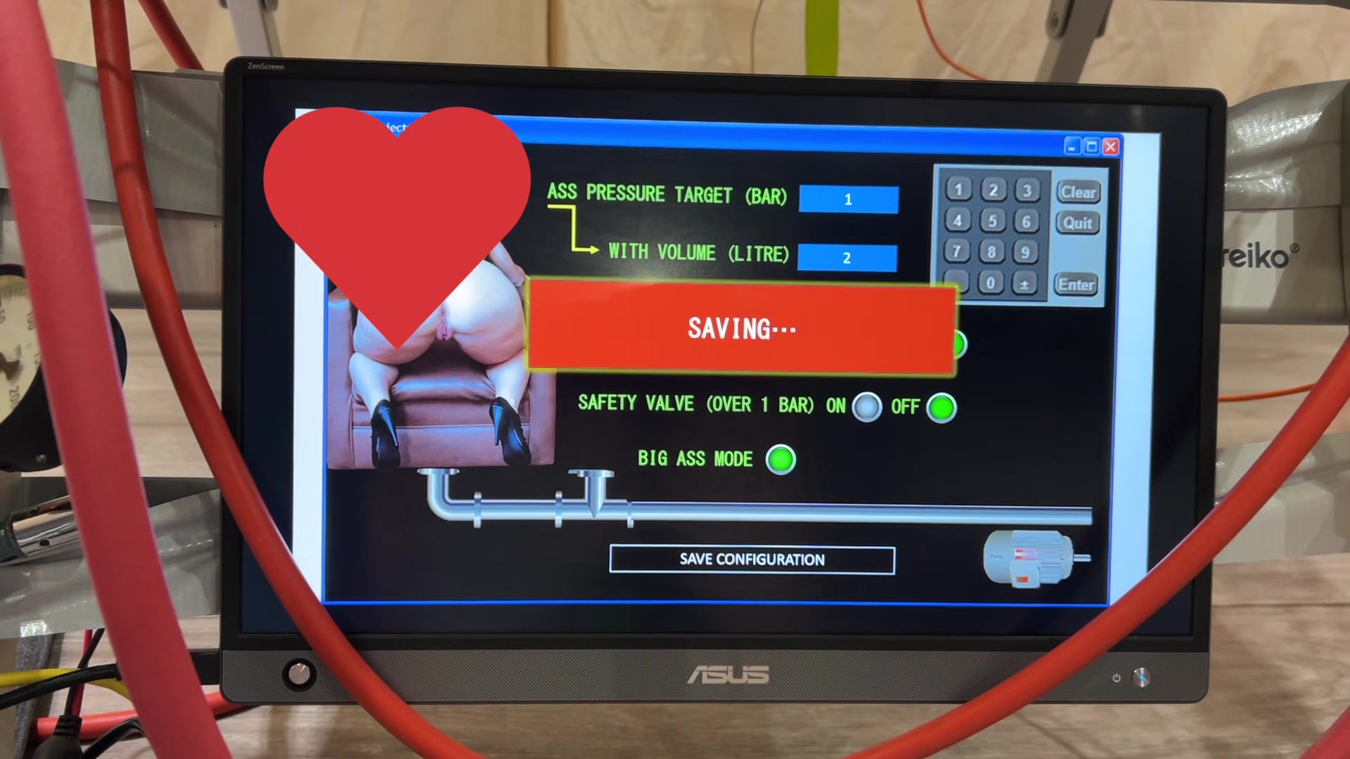 Self bondage inflation gone wrong - extreme air enema with powerfull compressors