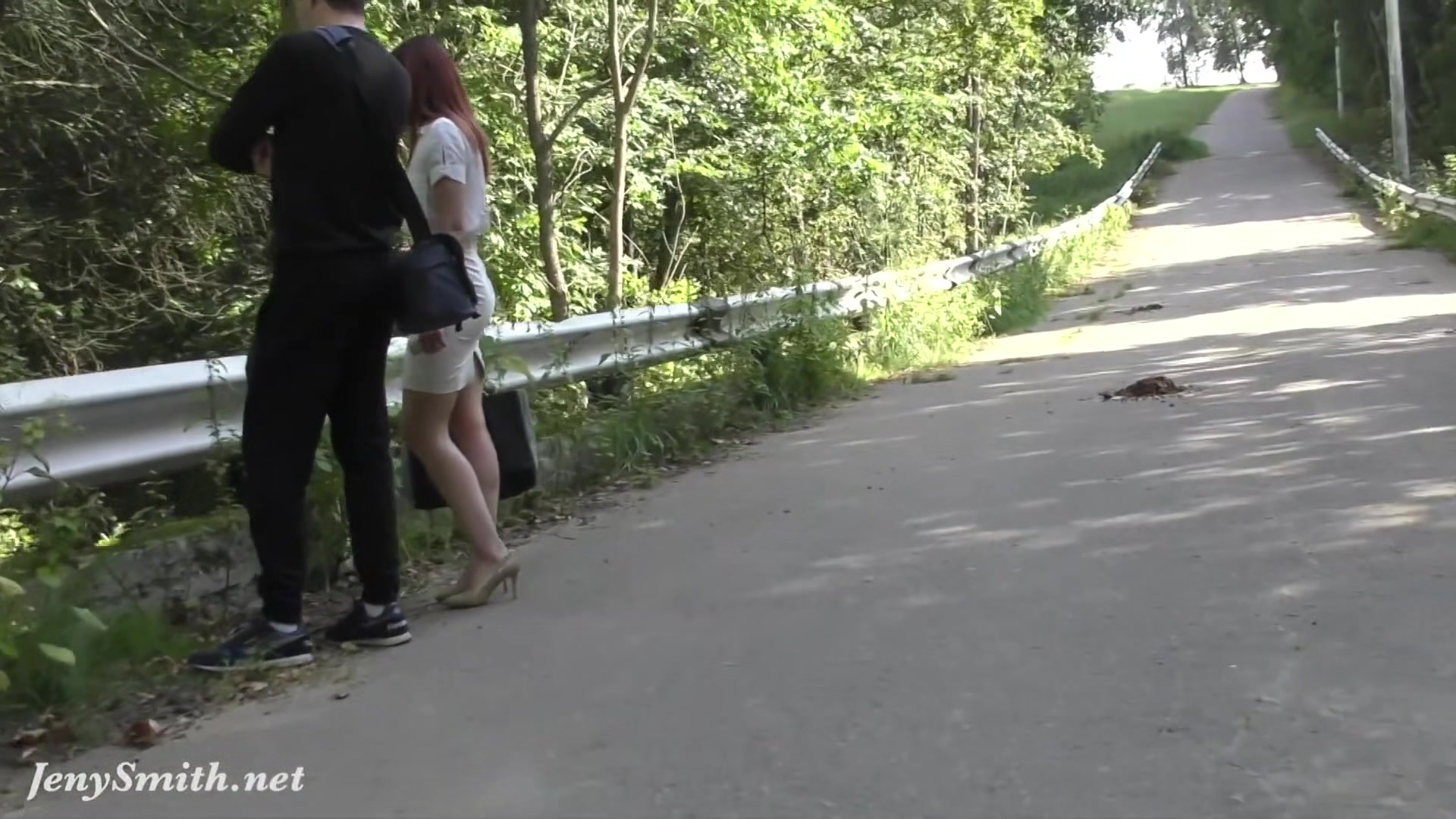 Jeny Smith tied up naked in the forest