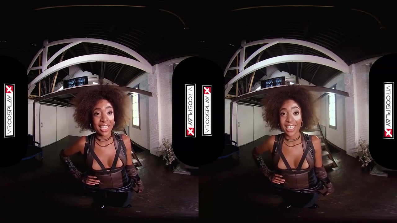 Virtual Reality - Ebony Babe Domino Testing Your Superpowers In Deadpool Xxx