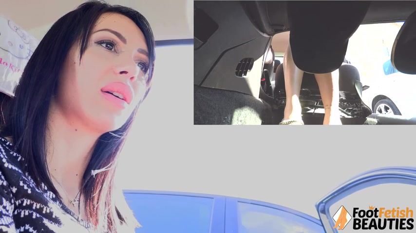 Gorgeously seductive Daniela pumping the car pedals for you