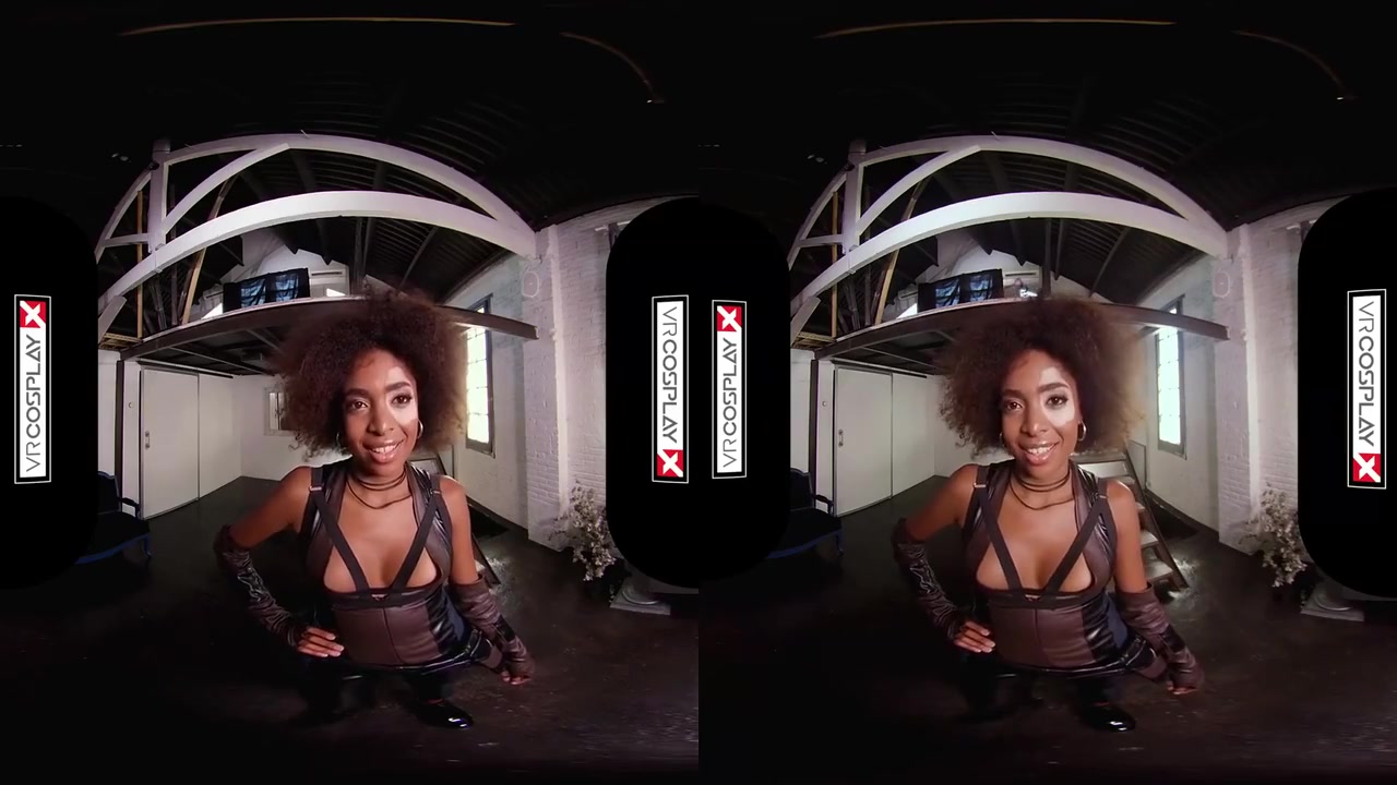 Virtual Reality - Ebony Babe Domino Testing Your Superpowers In Deadpool Xxx