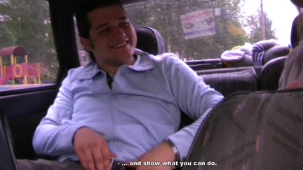 blond engulfing in car