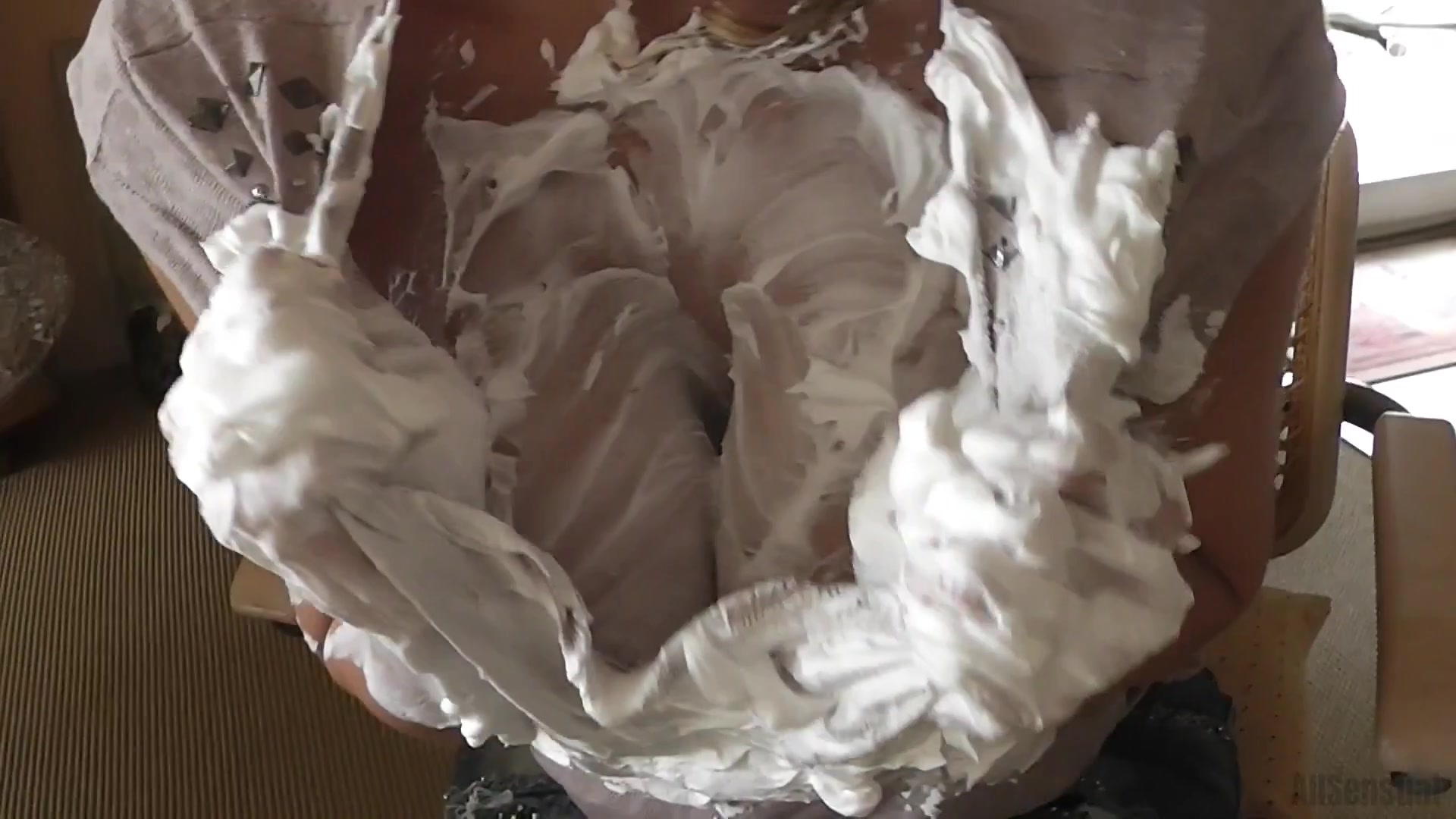 Busty Anna Spoils Her Boobs With Foam