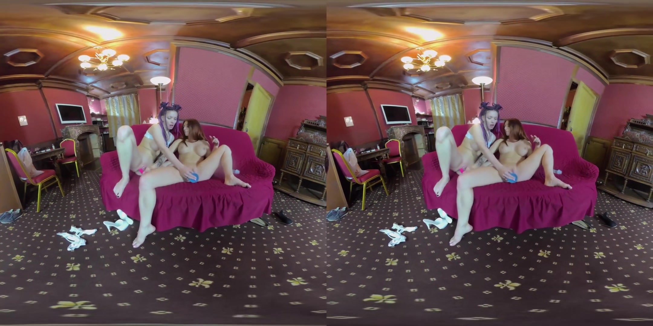 Leila And Mia Sanders In Lesbogames In Red Hall; Busty Amateur Teen Lesbians