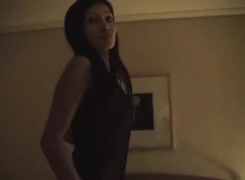 Oriental girl strips, masturbates and sucks dick on camera