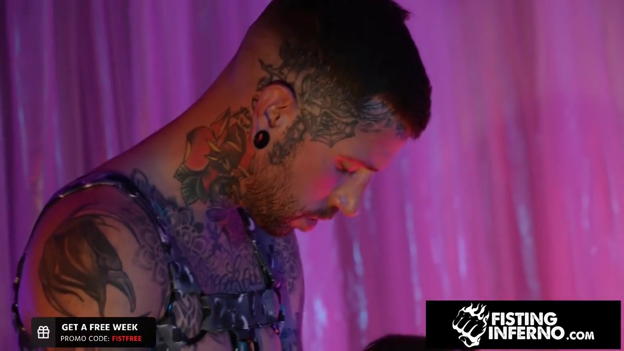 Harnessed Clad Fuck Buddies Take Turns With Cole Conners, Buck Richards And Spit Roasting