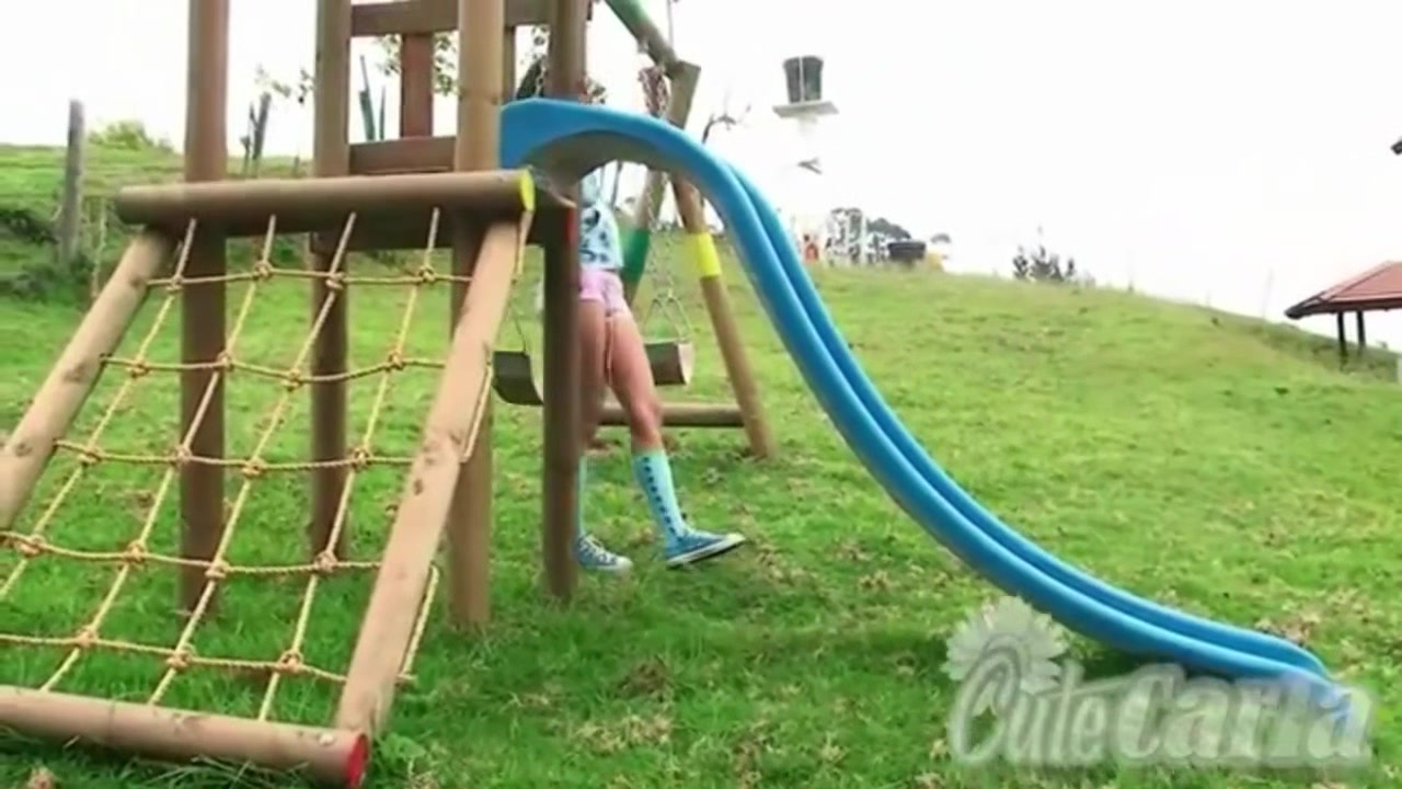 Hot Cute Carla Tease Naked in playground Outdoor