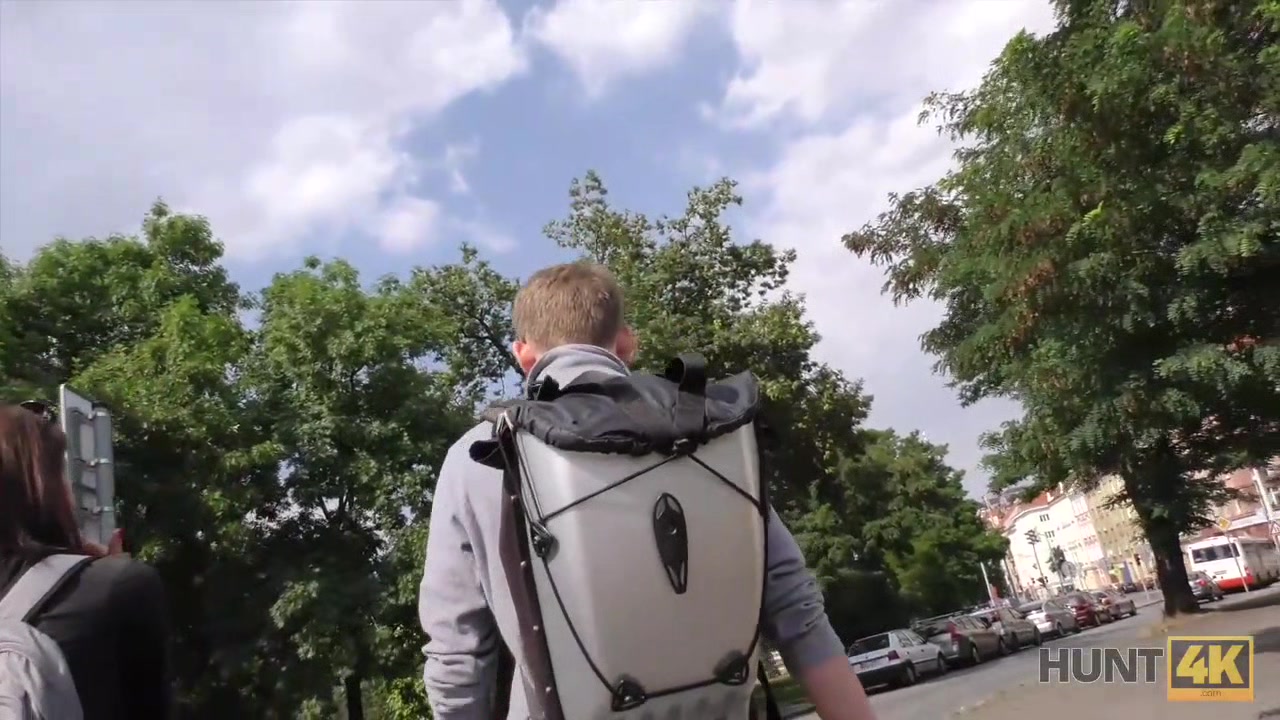 HUNT4K. Poor dude watches sexy girlfriend cheating on him for cash