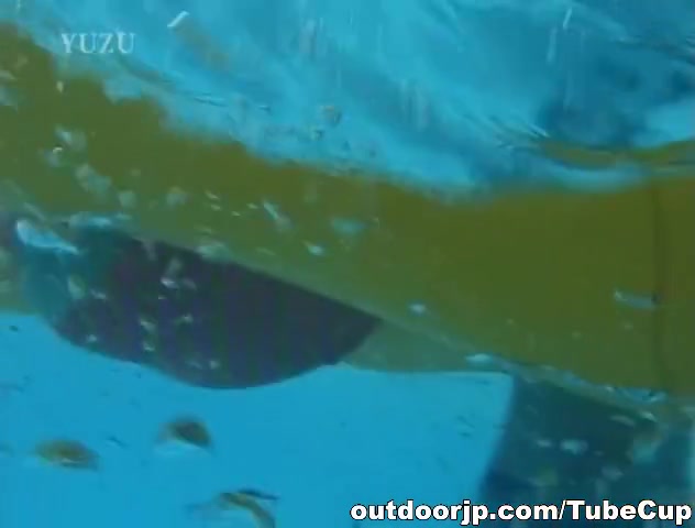 Hot girls Mai Sakurai and Rara Motofuji in bikini playing at the pool