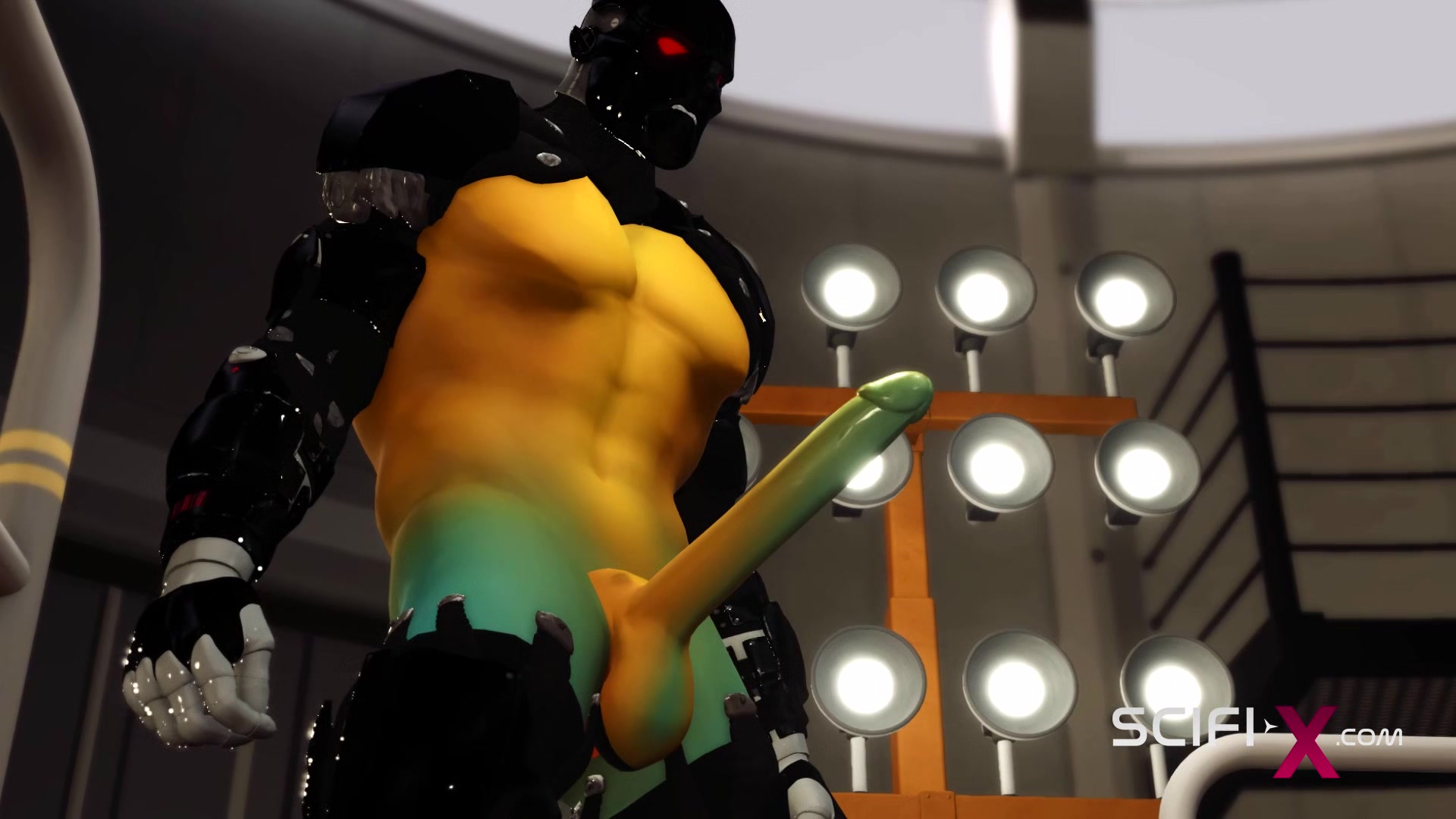 Fuck me hard. Sex with a sci-fi android in the lab