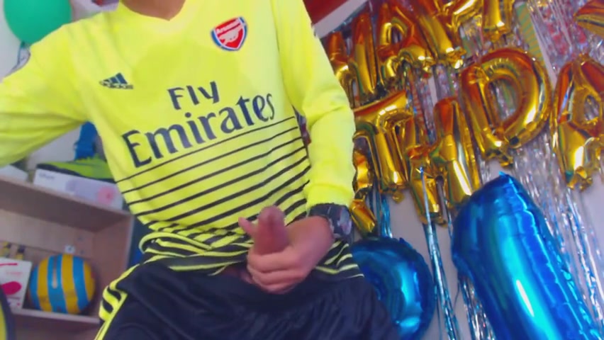 Soccer Lad Getting Ready To Play Footy