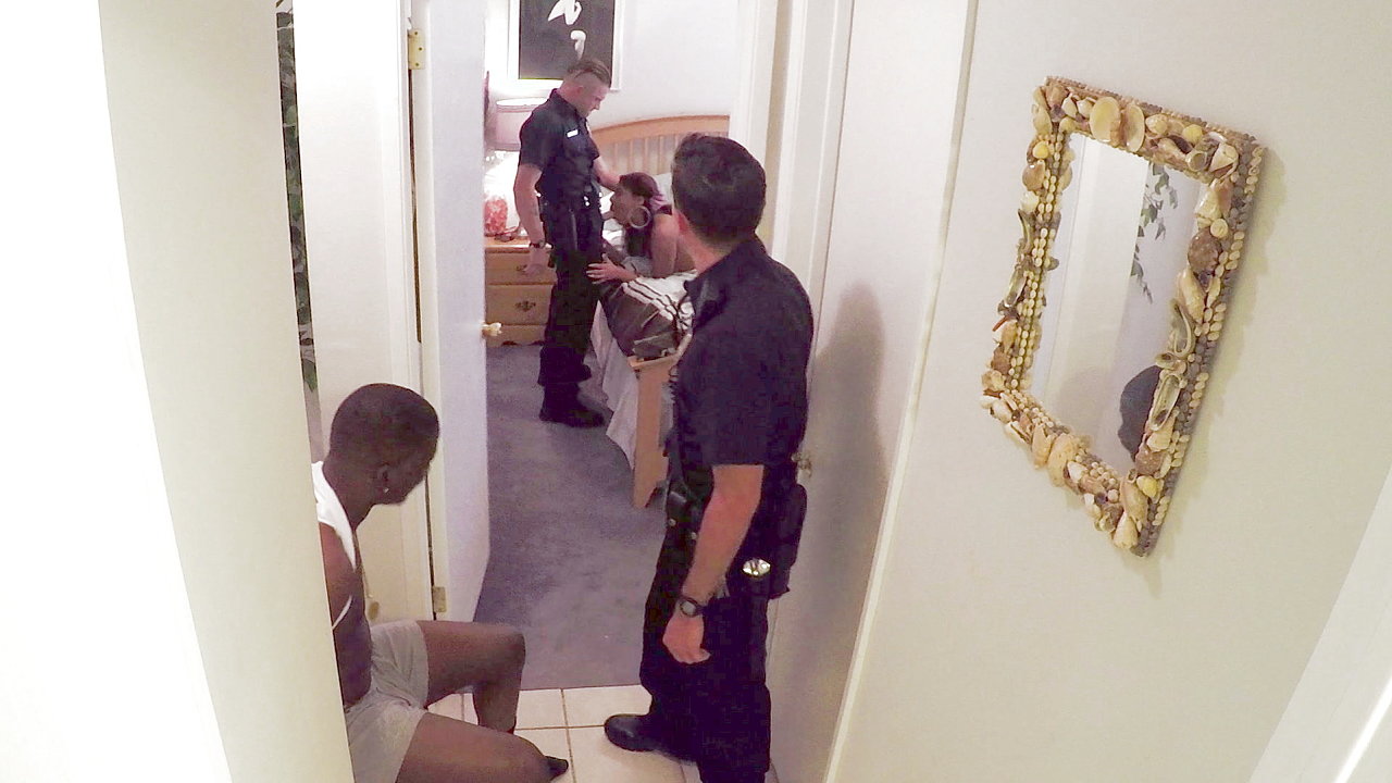 Zoey Reyes fucked by two officers while her restrained boyfriend watches - ScrewTheCops