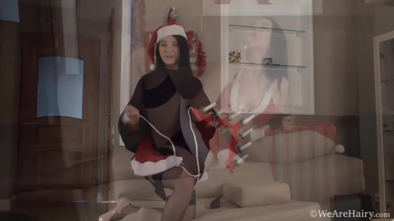 A cheerleader Megan strips naked on her couch - Compilation - WeAreHairy