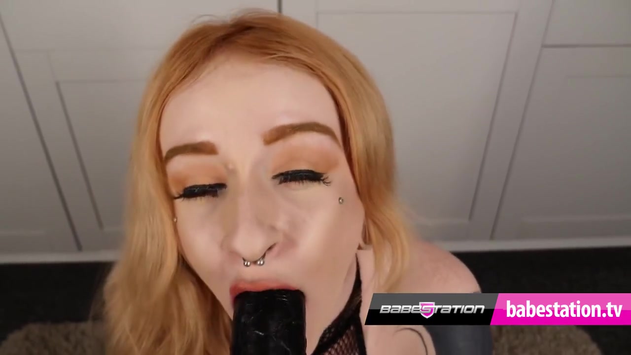 British Redhead Pornstar Gags On Huge Dildo - Azura Alii