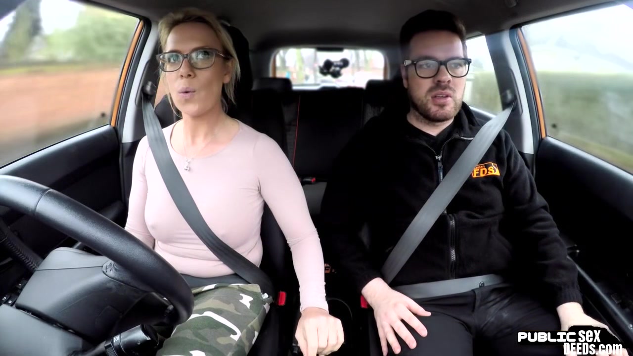 English milf publicly blows driving instructor