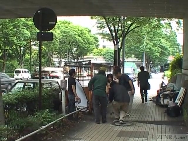 Subtitled Japanese AV star stripped naked in public to orgasm