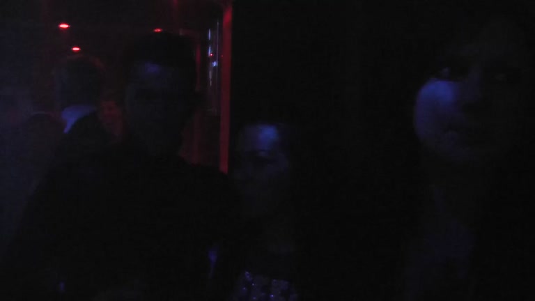 Blow and hand job in club's restroom