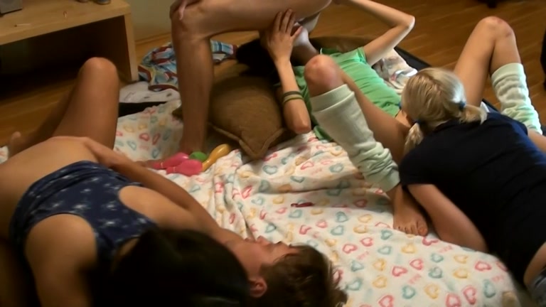 Super cute beauties fuck at sex party