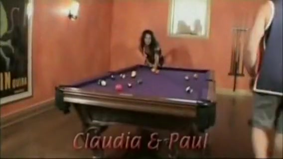 latina Sthis fellowmale With Fishnets slammed On Pool-table