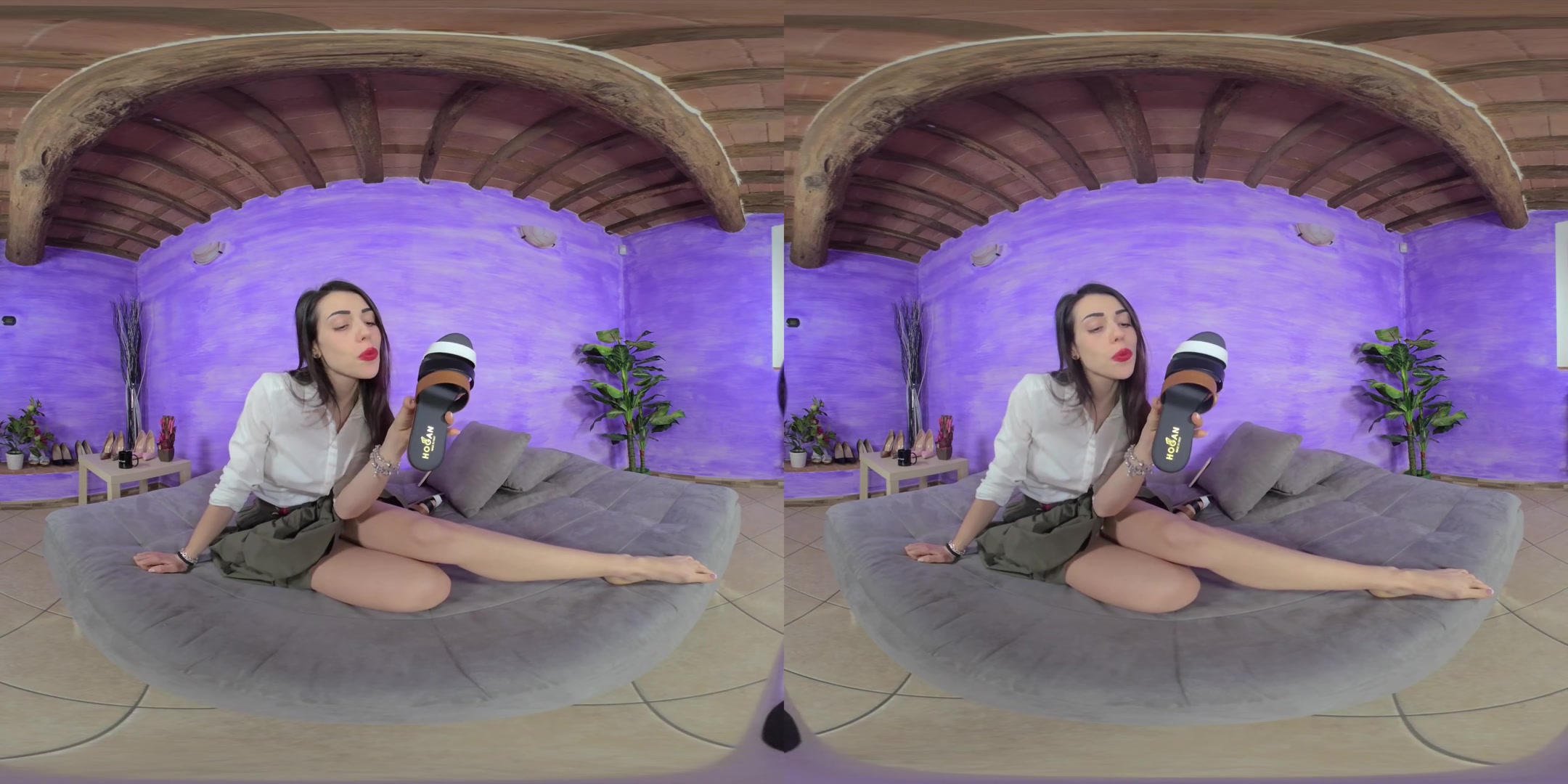 Strikingly Beautiful, Sensual Petra Takes Off Her Flat Sandals - VRFootFetish