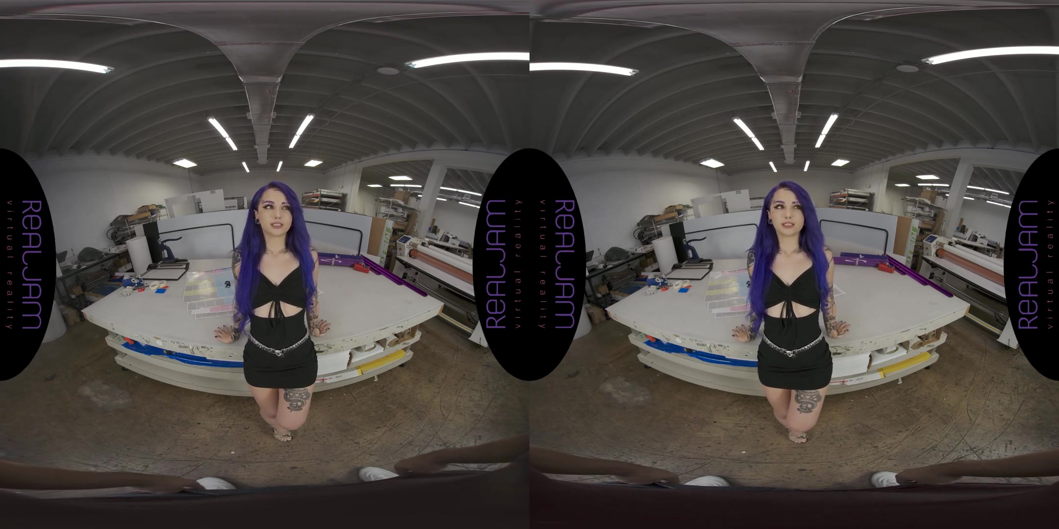 Sex Adventure at Work - Tattooed Purple Hair Alt-Girl POV