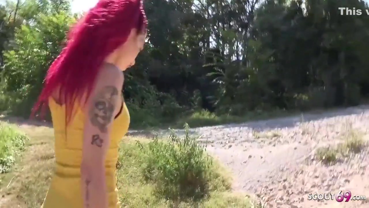 Inked Redhead Girl Pantera Pickup For Casting Fuck With Inked Girl