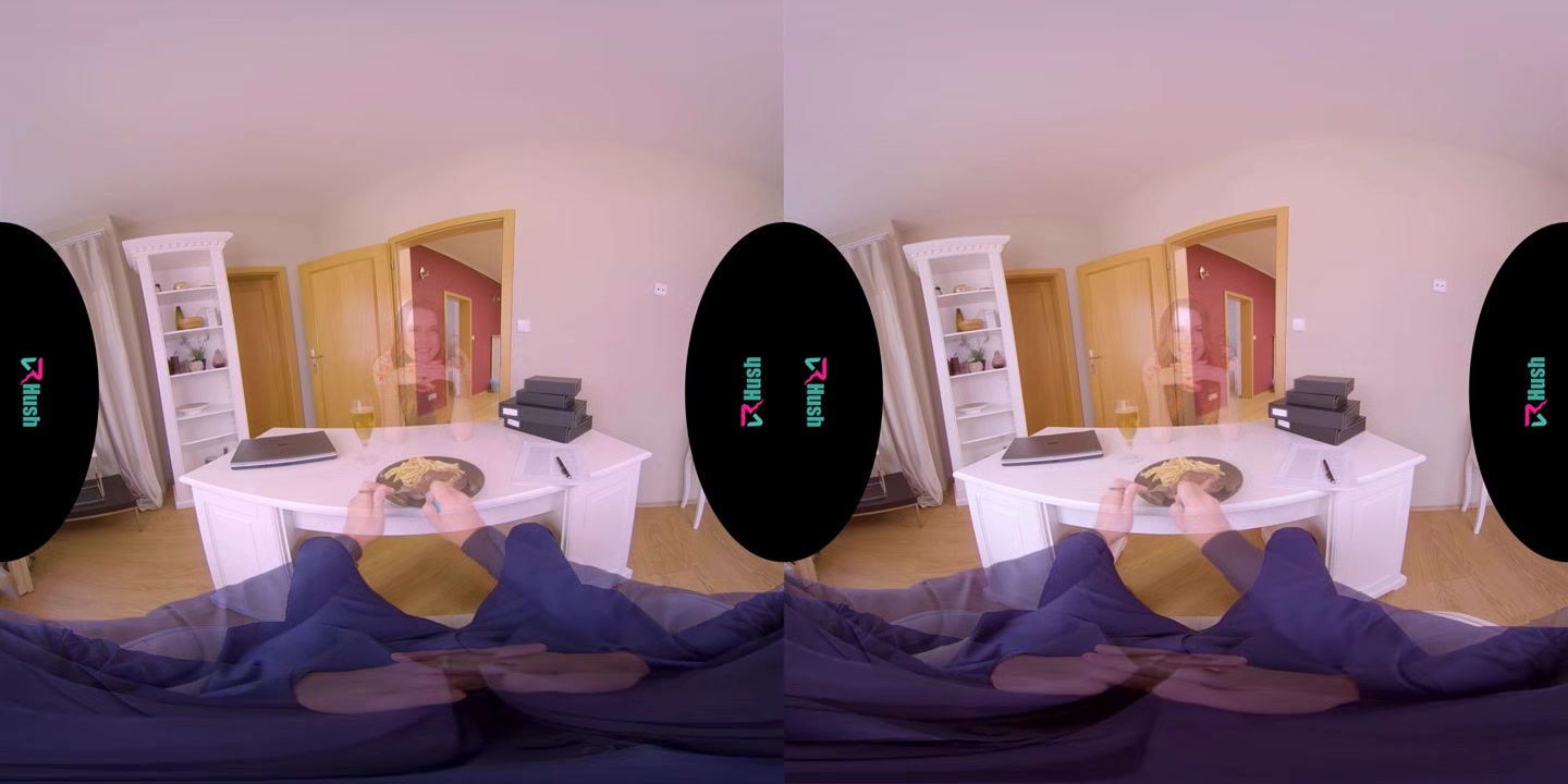 VRHUSH Charlie Red riding her stepfathers big cock in virtual reality