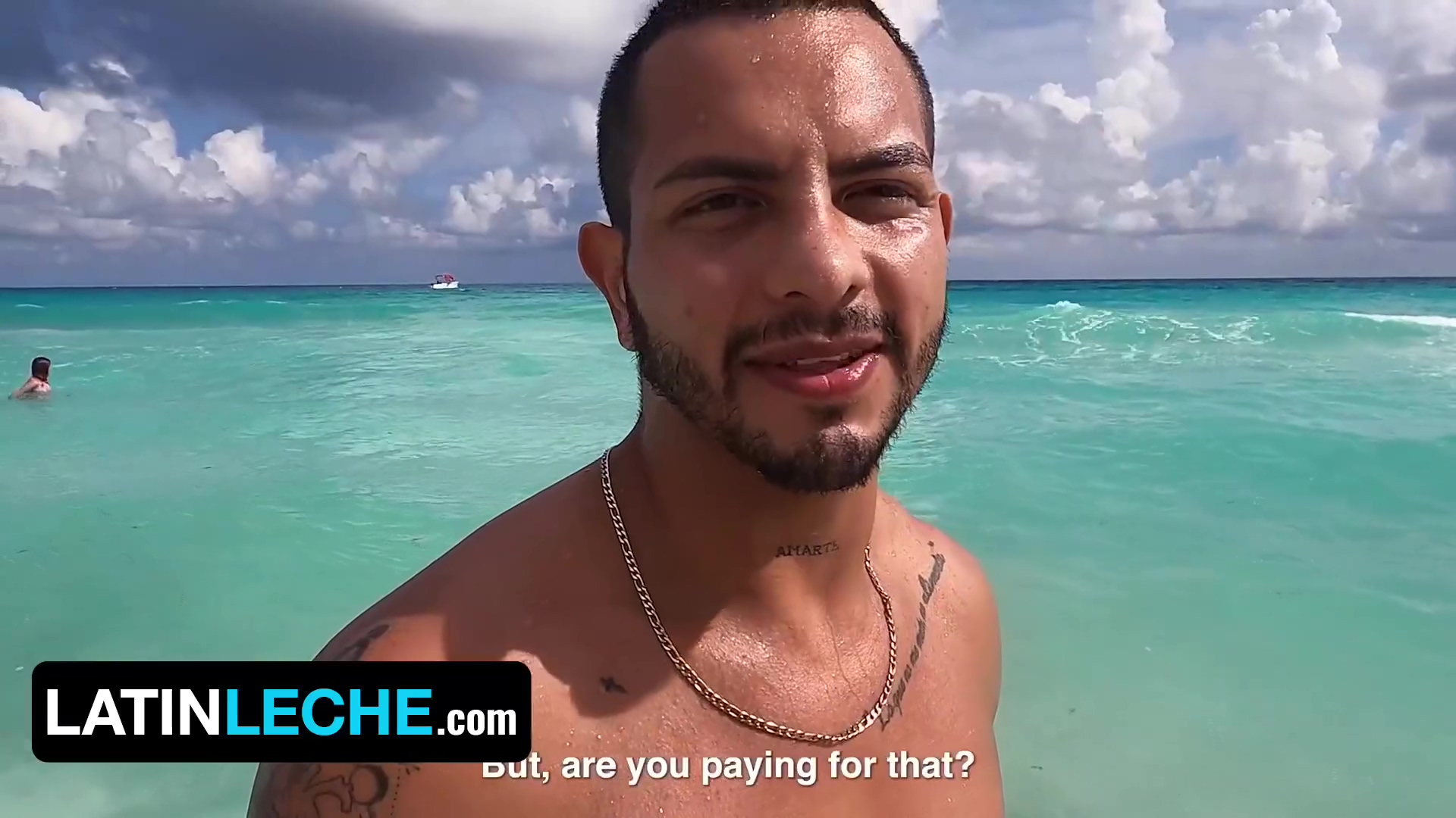 Antuan Is Enjoying The Blue Sea Under The Hot Cancun Sun While The Cameraman Films Him