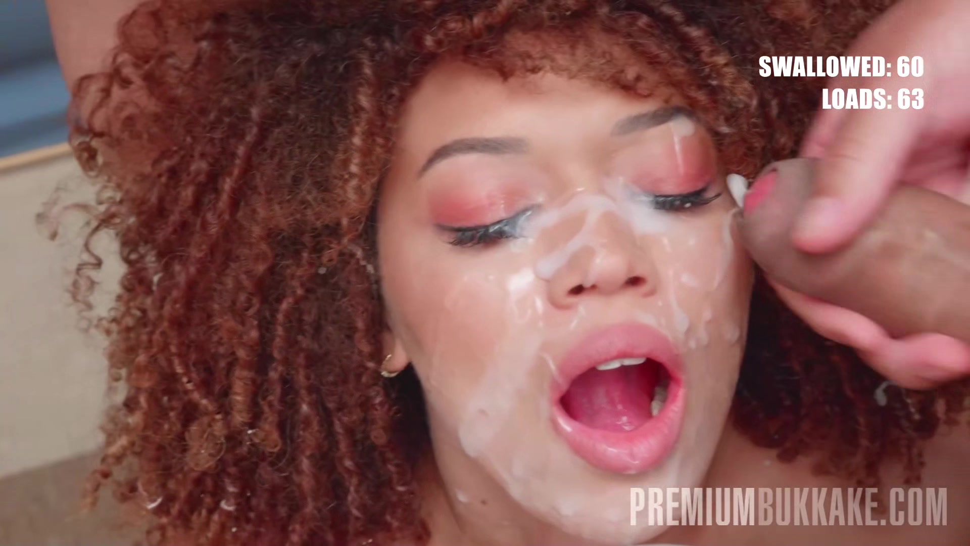 PremiumBukkake - Katrina swallows *** mouthful cumshots
