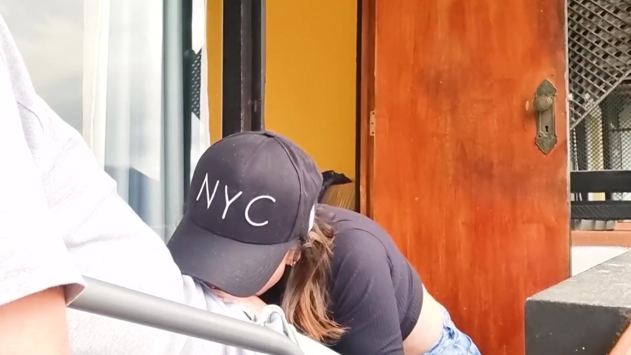 Milf Gives Blowjob On Apartment Balcony