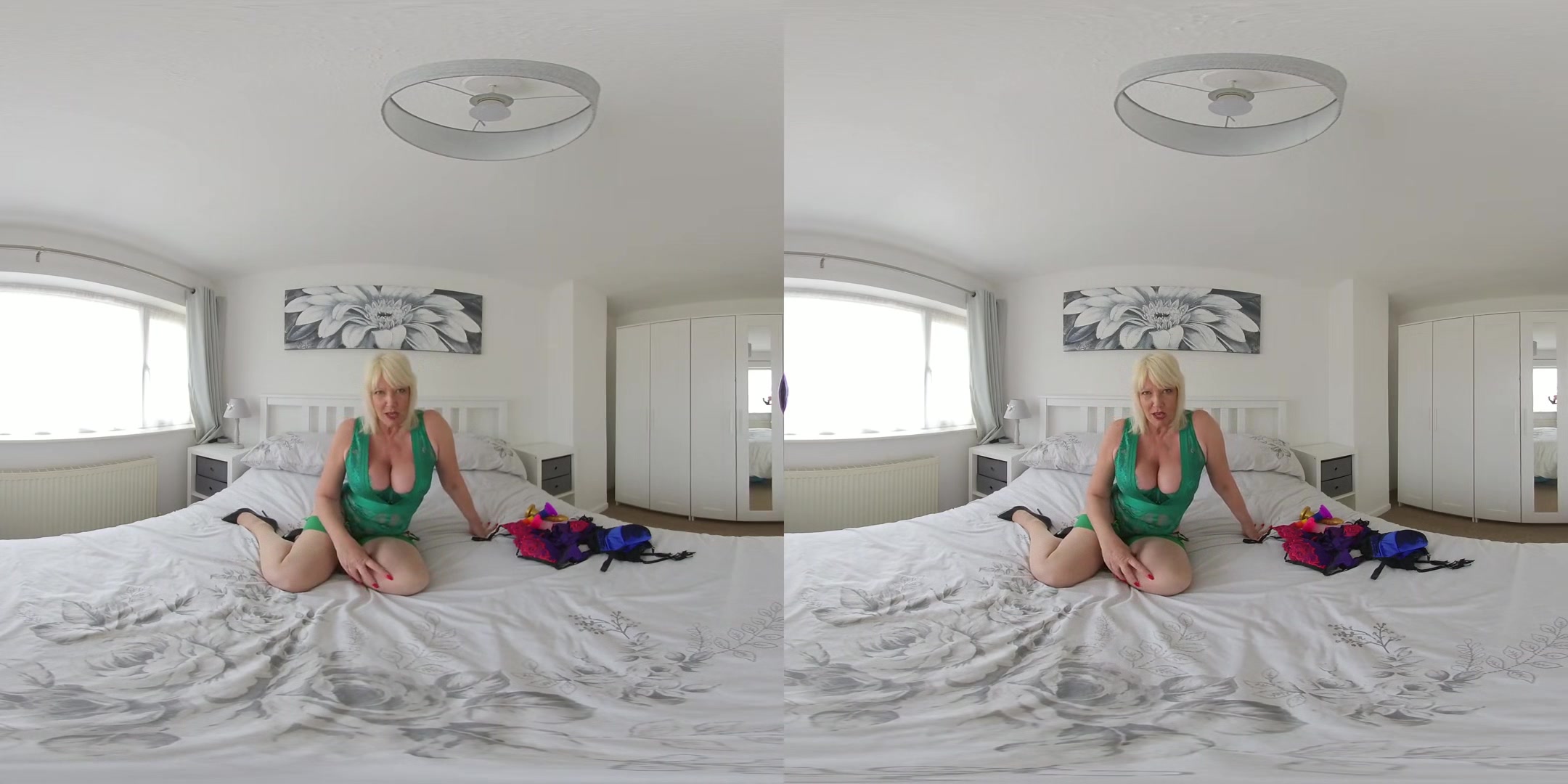 Milf Amy, Lingerie Party; Big Tits Mature Blonde Solo