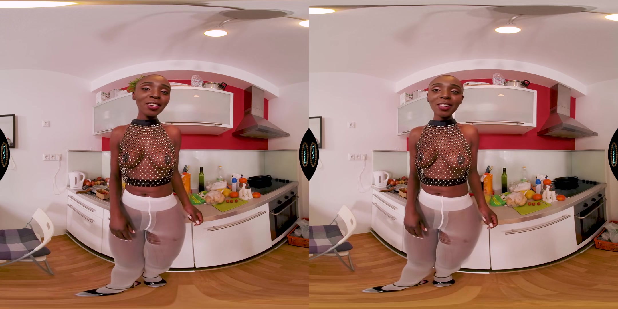 Ripping White Pantyhose And Cum Over Them - Beautiful Ebony Babe from Kenya