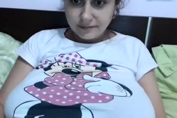 Lovely Indian girlfriend shows her tits on the webcam