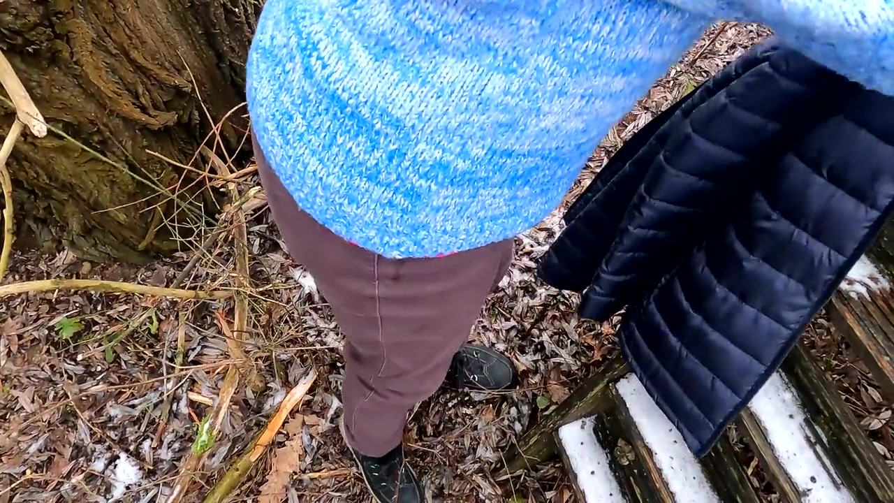 Beating Her Tits In The Snow