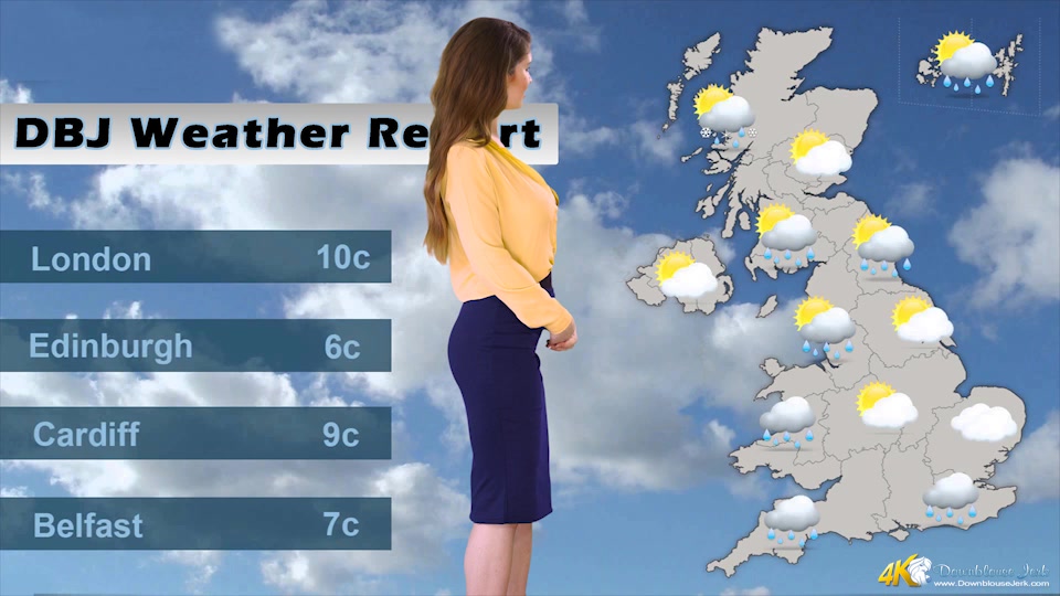 Katie Louise in Weather Report - DownblouseJerk
