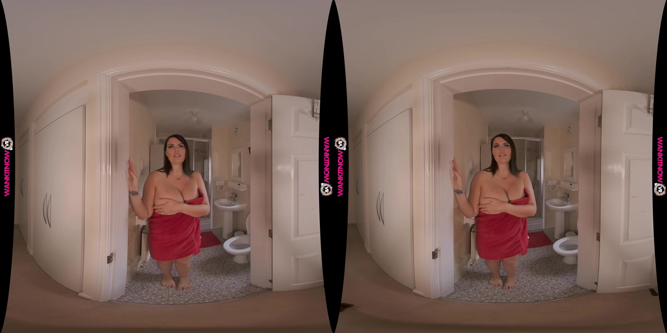 Secret Wanker - Spying on a Big Tits British Brunette Stepsister